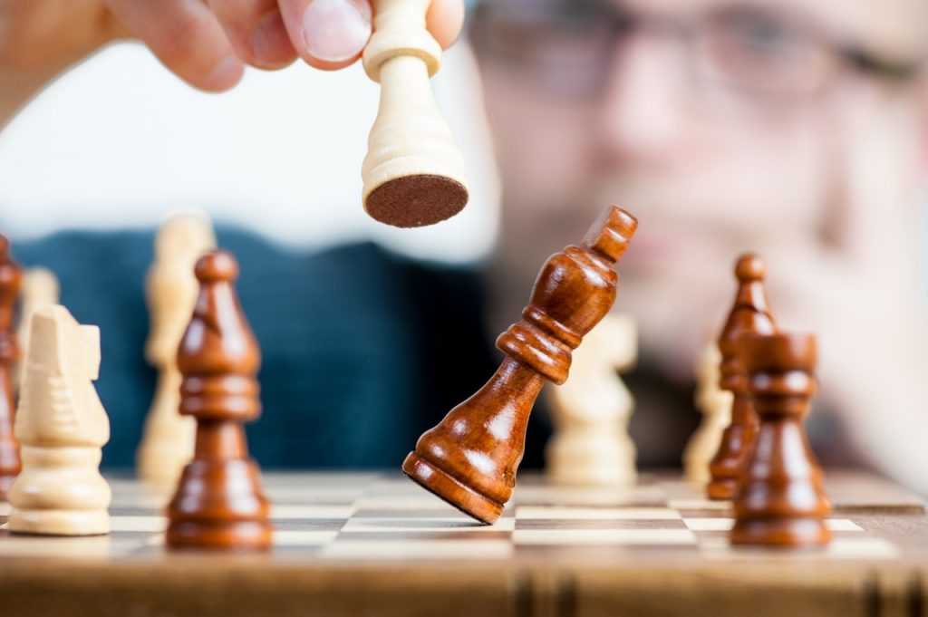 taking a chess piece during a chess game
