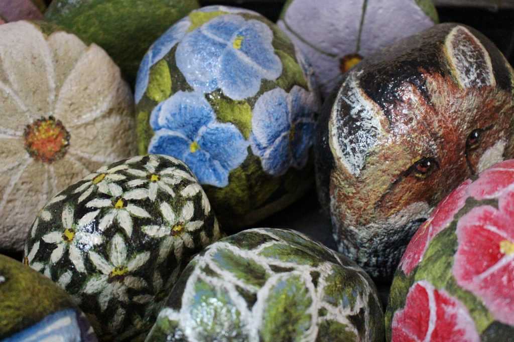 pile of painted rocks